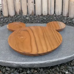 Holzteller, aus Teakholz, 32 cm Ø 